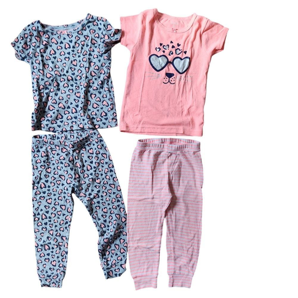 Carter's 4-Piece Pajama Set Size 2T Gray/Coral